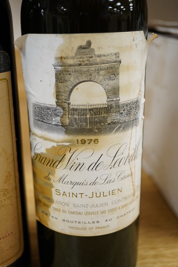 A bottle of Grand Vin de Léoville du Marquis de Las Cases Saint-Julien, 1976 and a bottle of Cordier Chateau Gruaud LaRose Saint-Julien 1982